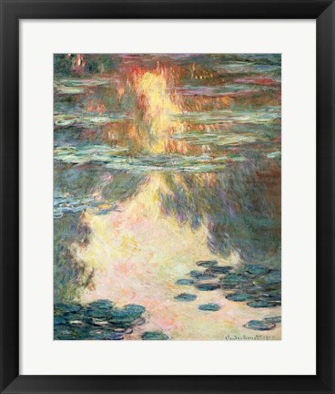 Framed Art Waterlilies, 1907 by Claude Monet Wall Decor 18x24 Artwork
